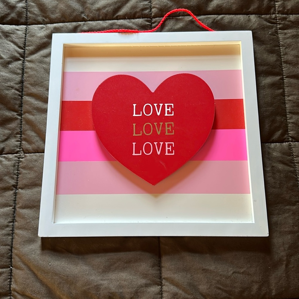 Spritz Valentine’s Day Love Wooden Hanging Decor Sign